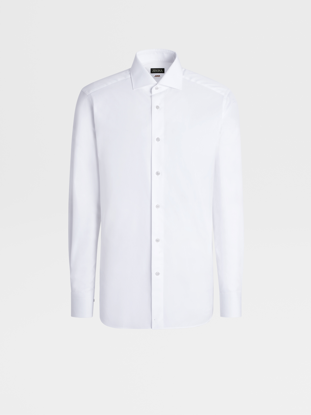 White Micro Herringbone Cotton Long-sleeve Tailoring Shirt